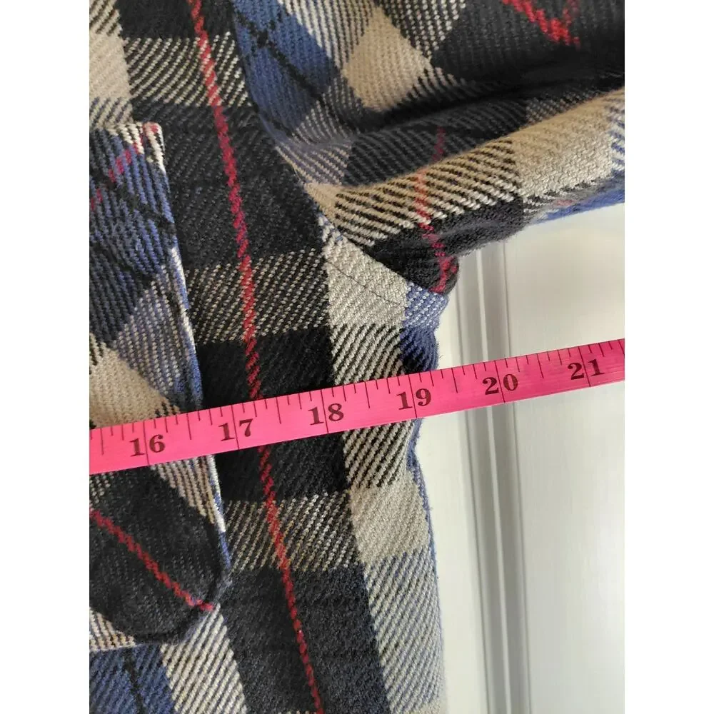 The North Face Valley Twill Flannel Shacket Mens S/M Blue Plaid Heavy Cabincore